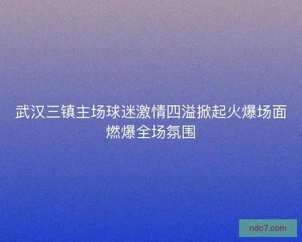 武汉三镇主场球迷激情四溢掀起火爆场面燃爆全场氛围